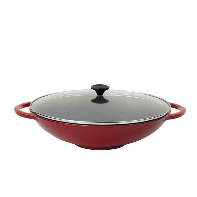 Chasseur by Dexam - Wok with Glass Lid - Chilli Red