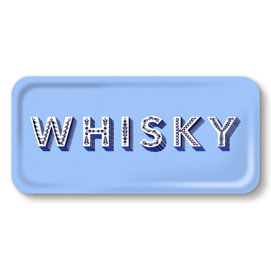 Asta Barrington Blue "WHISKY" Rectangular Tray 32x15cm
