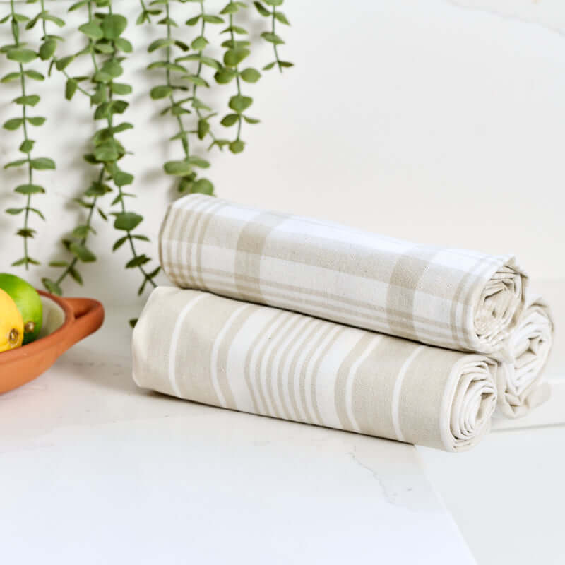 Dexam - Love Colour Set of 3 Extra Large Tea Towel - Stone