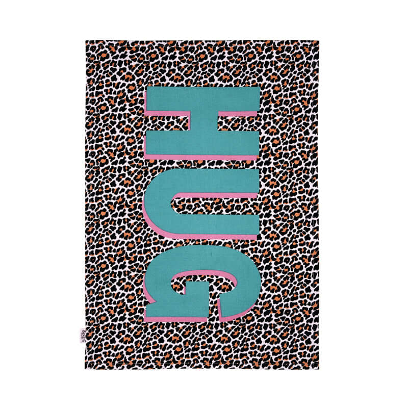 Dexam - Happy Place Recycled Cotton Brown Tea Towel - HUG