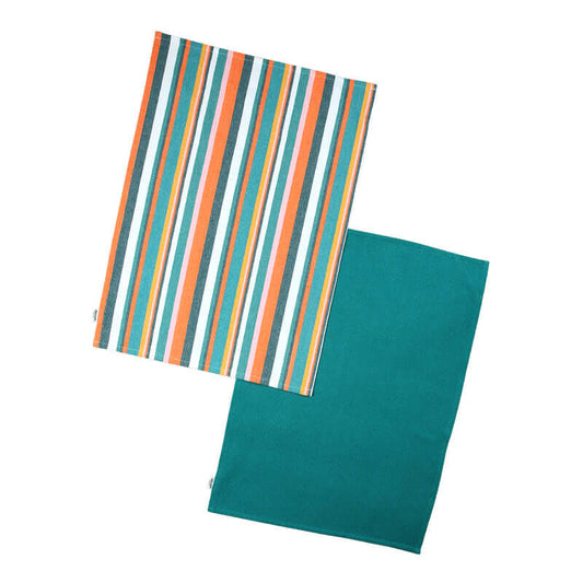 Dexam - Tea Towels - Teal - Set Of 2 Recycled Cotton