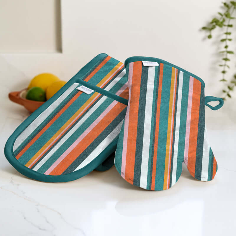 Dexam - Recycled Cotton - Teal Stripe Oven Mitt