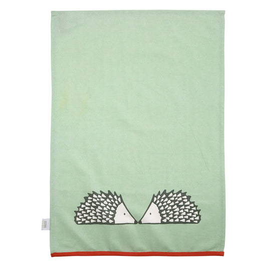 Scion Living "Spike" the hedgehog set of 2 Tea Towels - Sage & Red