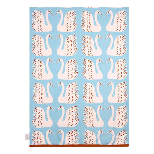 Scion Living Swim Swan set of 3 Tea Towels - Sky Blue