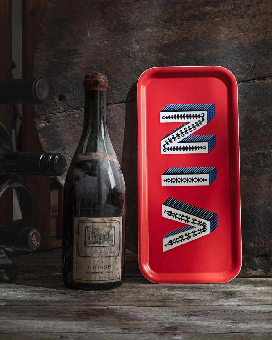 Asta Barrington Bright Red "VIN" Rectanglular 32x15cm Tray