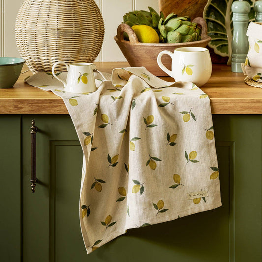Sophie Allport Lemons Linen Tea Towel