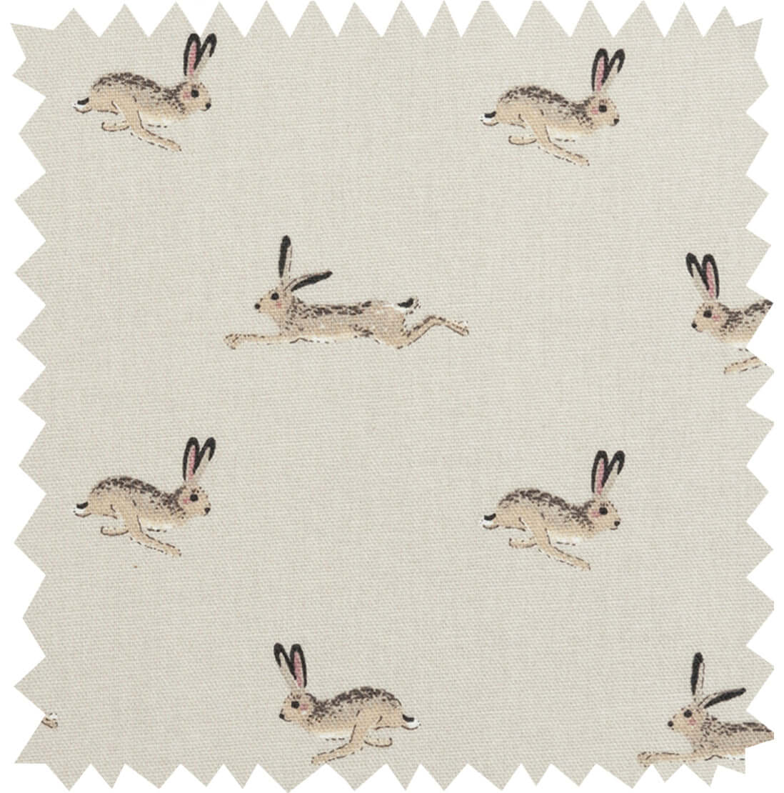 Sophie Allport "Hare" Chefs Pad For Use With Aga Range Cookers pattern featuring running hares on pale stone background.