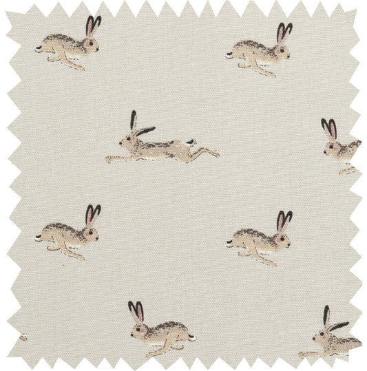 Sophie Allport "Hare" Chefs Pad For Use With Aga Range Cookers pattern featuring running hares on pale stone background.
