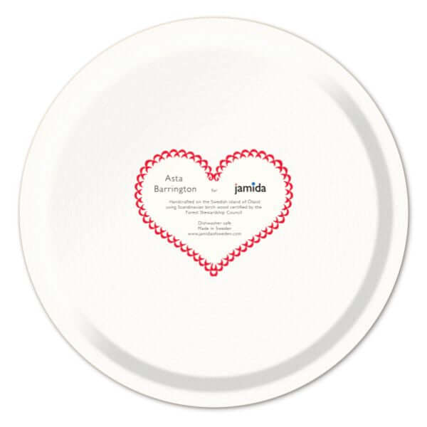 Asta Barrington Bright Pink Gin & Tonic 31cm Round Tray featuring heart branding on white background.