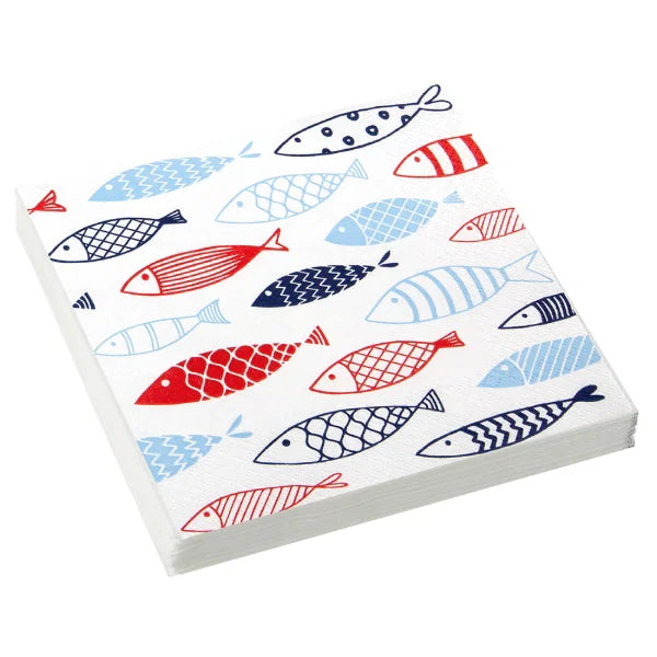 Napkins - Stow Green - Fish On Tour (PK 20)
