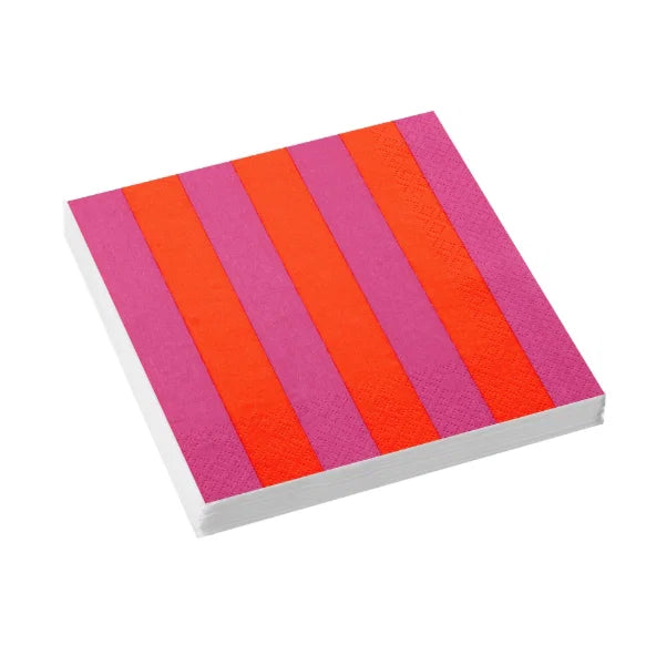 Napkins - Stow Green - Just Stripes - Fuchsia colour (PK 20)