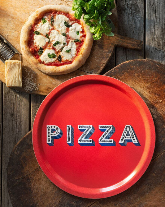 Asta Barrington Red "PIZZA" 39cm Round Tray