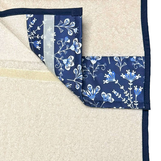 Asta Barrington Navy Folk Flower Roller Hand Towel