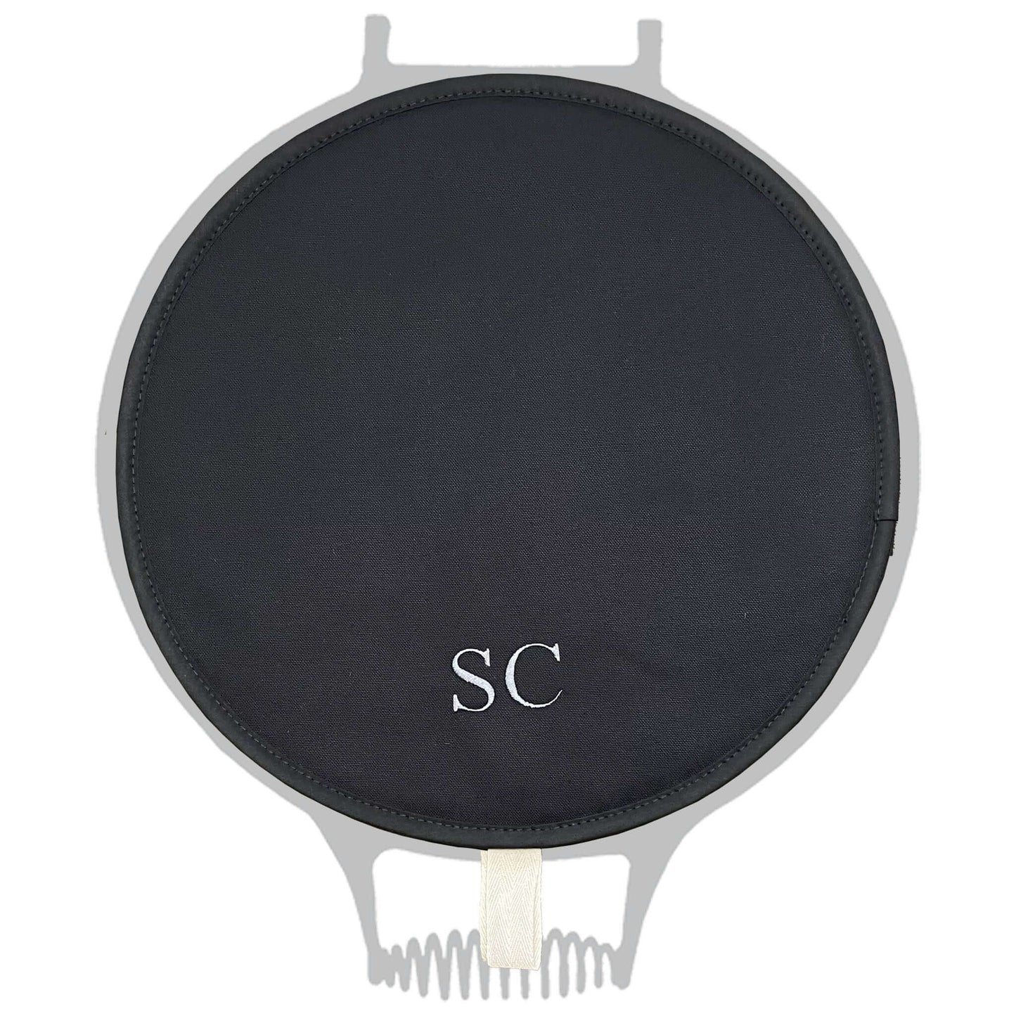 Personalised Monogram Plain Black Chefs Pad for use with AGA range cooker