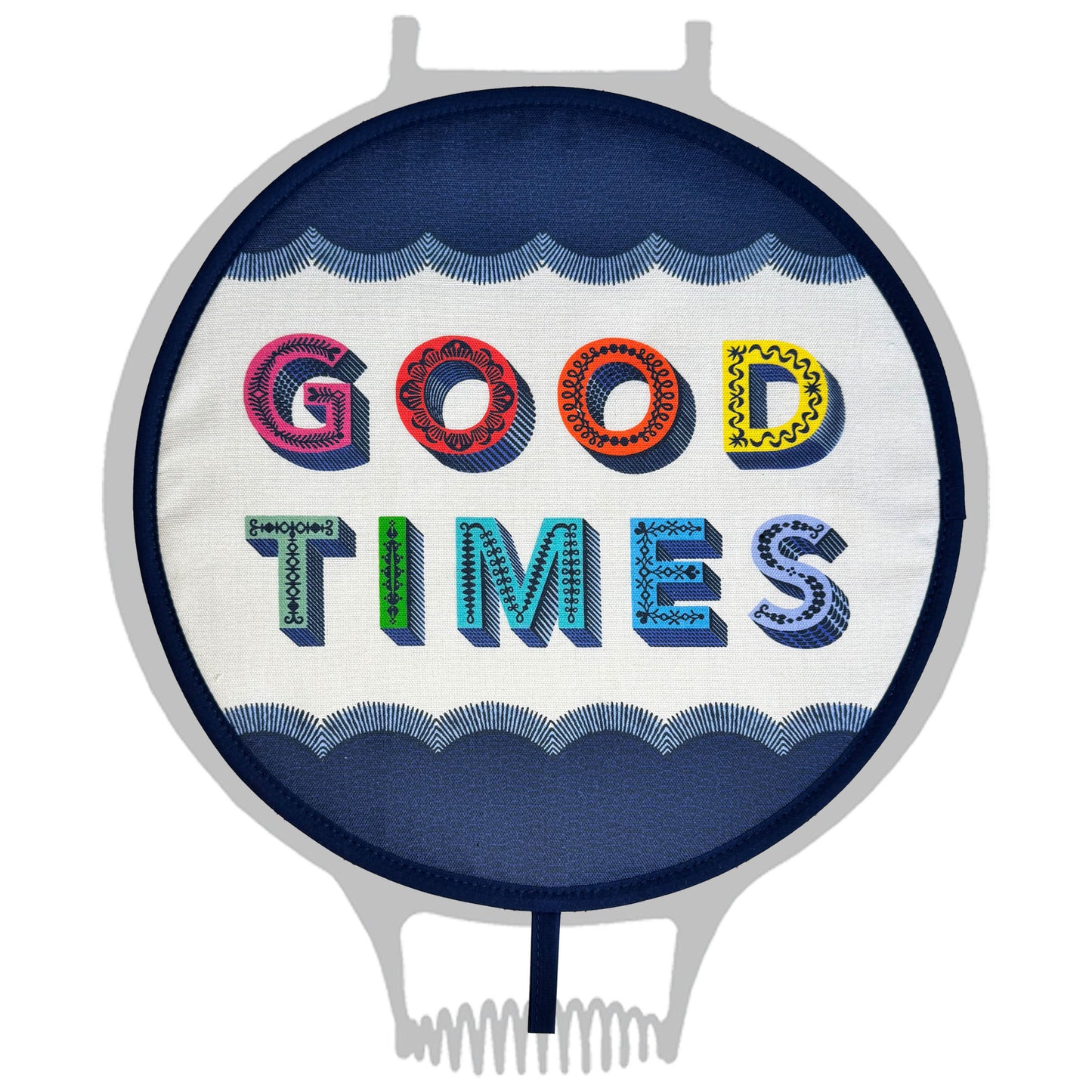 Asta Barrington Navy "GOOD TIMES" Chef pad for use with Aga range cookers