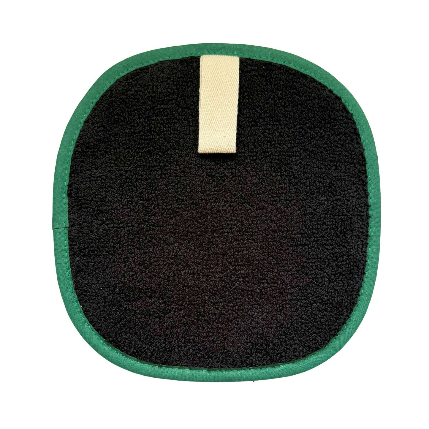 The Chef Pad Shop Plain Green Square Pot Grab with Black Towel