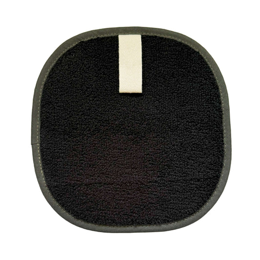 The Chef Pad Shop Plain Dark Grey Square Pot Grab with Black Towel