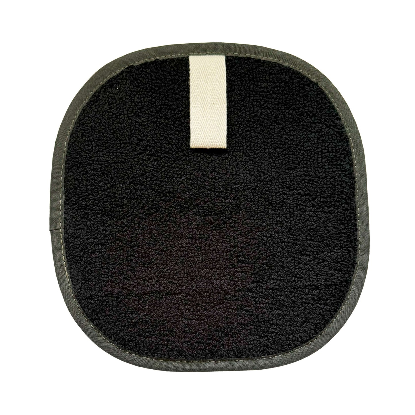 The Chef Pad Shop Plain Dark Grey Square Pot Grab with Black Towel