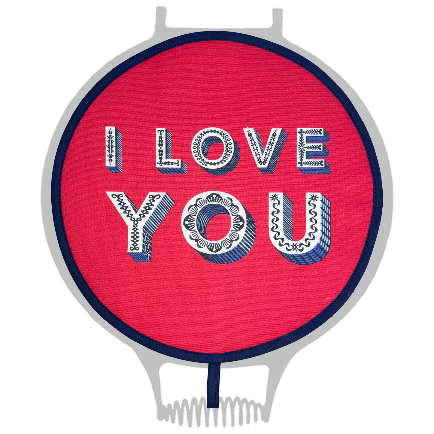 Asta Barrington Red "I LOVE YOU" Chefs pad for use with Aga range cookers