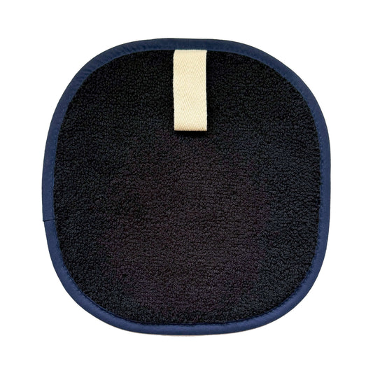 The Chef Pad Shop Plain Navy Square Pot Grab with Black Towel