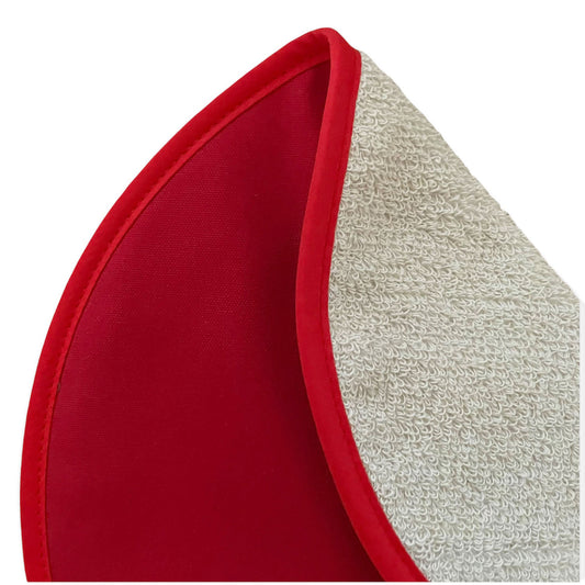 Plain Red Chef Pad with Cream Towelling for use with Aga Range Cookers