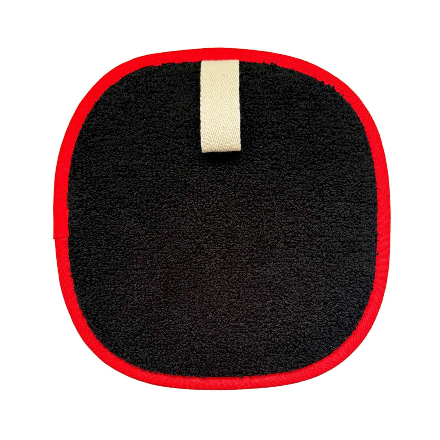 The Chef Pad Shop Plain Red Square Pot Grab with Black Towel