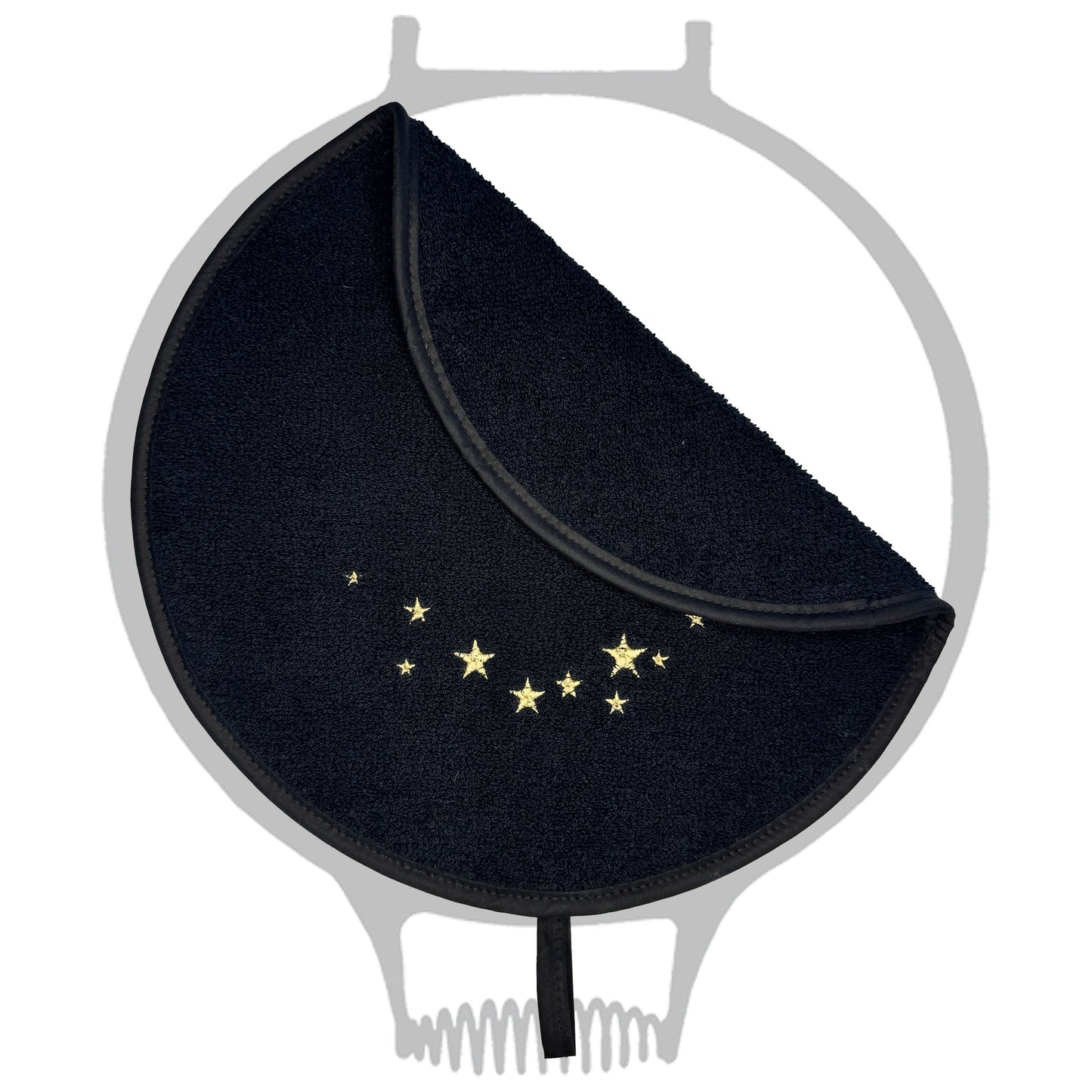 Christmas All Towelling Black Starry Night Hob Cover For Use With Aga Range Cookers