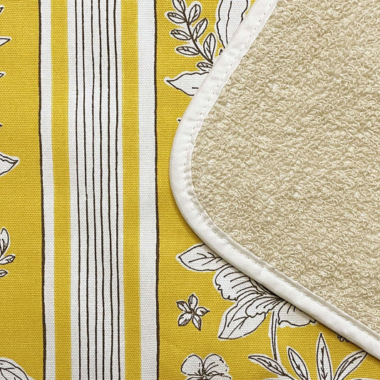 Crisp & Dene Yellow Vintage Floral Everhot Hob Covers (Large 58.5 cm)