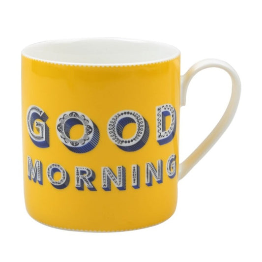 Mug - Asta Barrington - Asta Barrington "Good Morning" Fine Porcelain Mug in Yellow