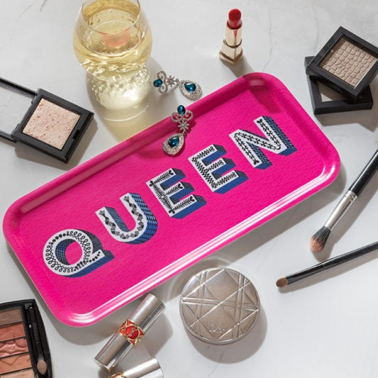 Serving Trays - Asta Barrington - Asta Barrington Bright Pink "QUEEN" Rectanglular 32x15cm Tray