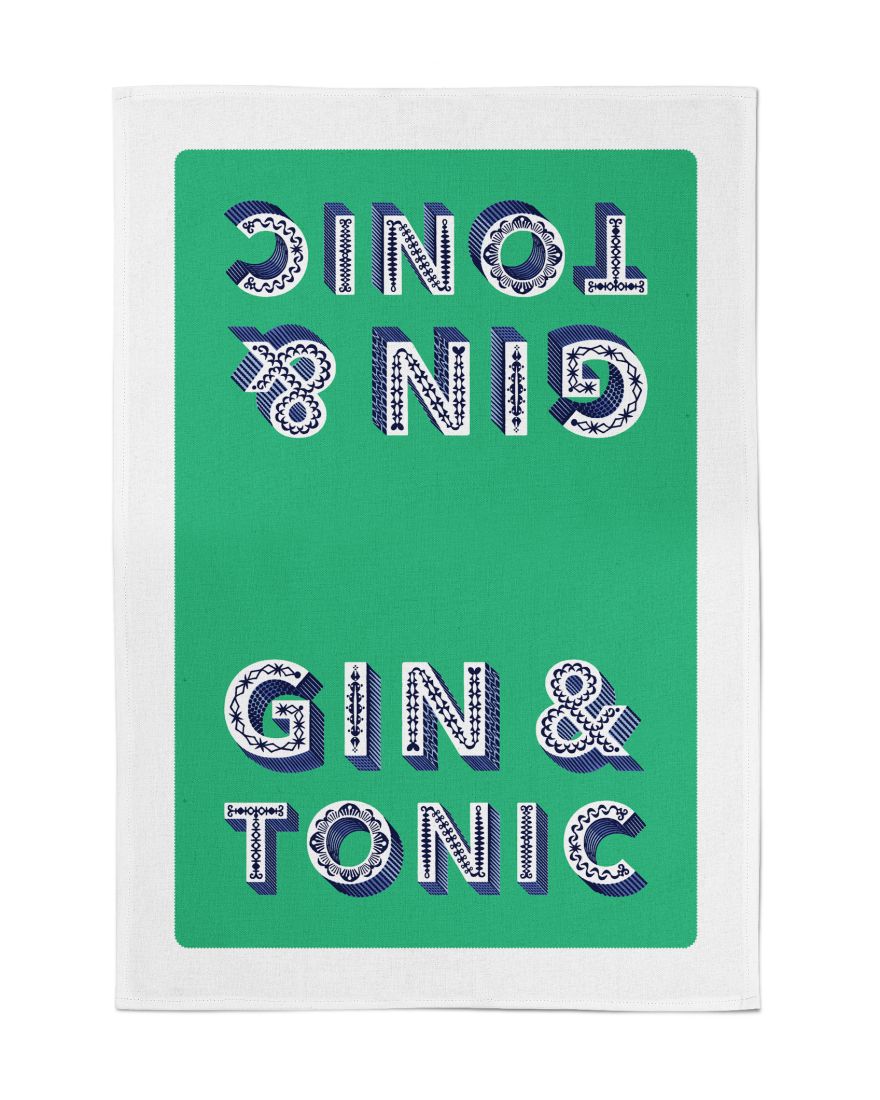Tea Towel - Asta Barrington - Asta Barrington Green Gin & Tonic Tea Towel