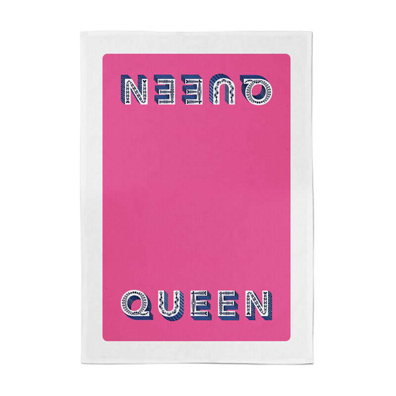 Asta Barrington Bright Pink "QUEEN" Tea Towel