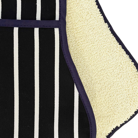 Double Oven Glove - The Chef Pad Shop - Butchers Stripe Dark Navy Double Oven Glove