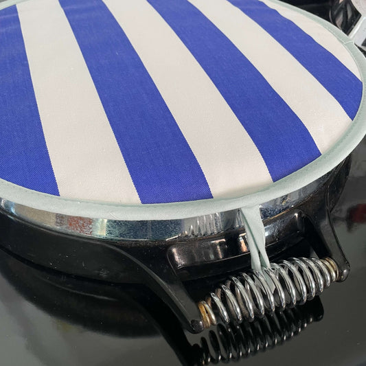 Blue and White Wide Stripe Chefs Pad for use with Aga Range Cookers