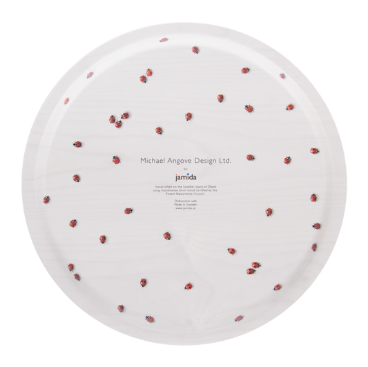 Serving Trays - Michael Angove - Michael Angove Circular Tray - White Feathered (39 cm)