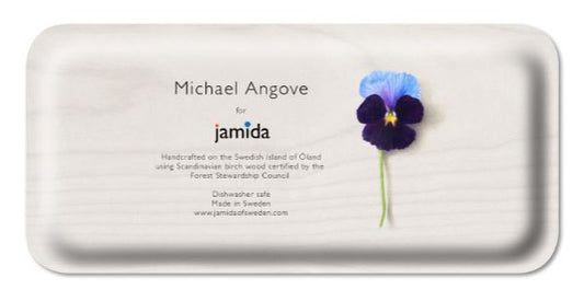 Serving Trays - Michael Angove - Michael Angove Rectangle Serving Tray - Pansy Design (32 x 15cm)