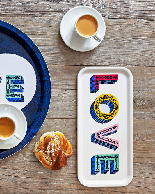 Serving Trays - Asta Barrington - Asta Barrington Rainbow Love Rectangular Tray - 32x15cm