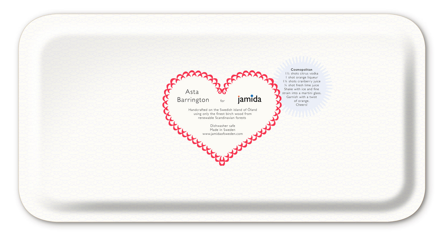 Serving Trays - Asta Barrington - Asta Barrington Strawberry Red Cosmopolitan Rectangle Tray 43x22cm