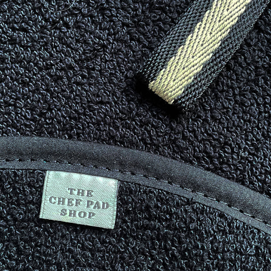 Chef Pad - Aga - The Chef Pad Shop - Insulate Range: All Black Chefs Pad with Black Binding For Use With Aga Cookers