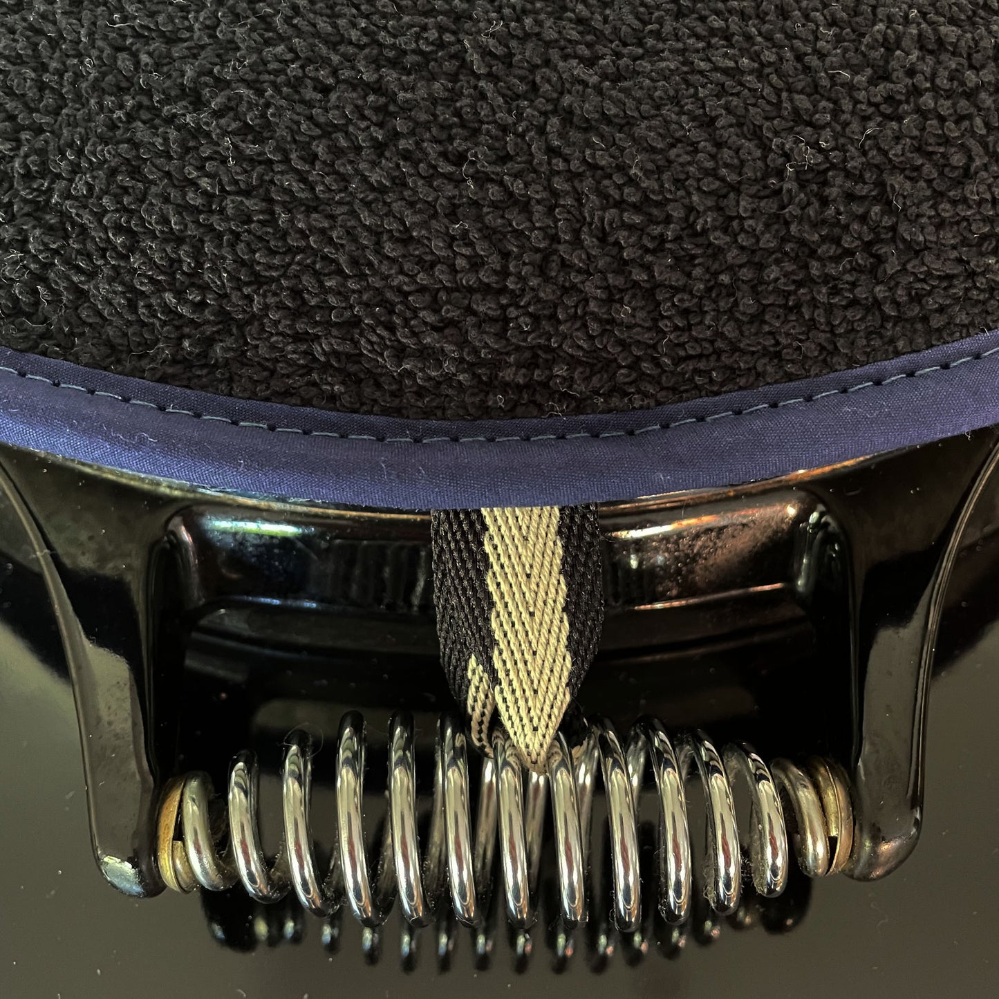 Chef Pad - Aga - The Chef Pad Shop - Insulate Range: All Black Towelling Chefs Pad with Blue Binding For Use With Aga Cookers