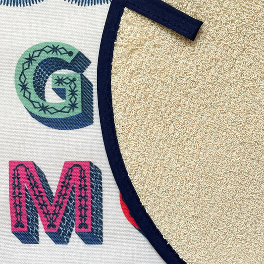 Chef Pad - Aga - Asta Barrington - Asta Barrington Navy "GOOD MOOD" Chef pad for use with Aga range cookers