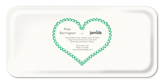 Serving Trays - Asta Barrington - Asta Barrington Green MERRY Rectangular 32x15cm Tray