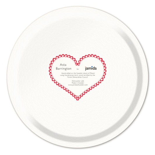 Serving Trays - Asta Barrington - Asta Barrington Strawberry Red "I Love You" 39cm Round Tray
