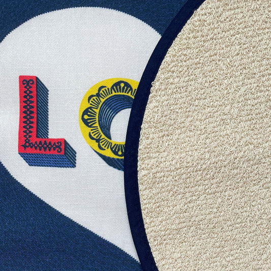 Chef Pad - Aga - Asta Barrington - Asta Barrington Navy "LOVE" Chef pad for use with Aga range cookers