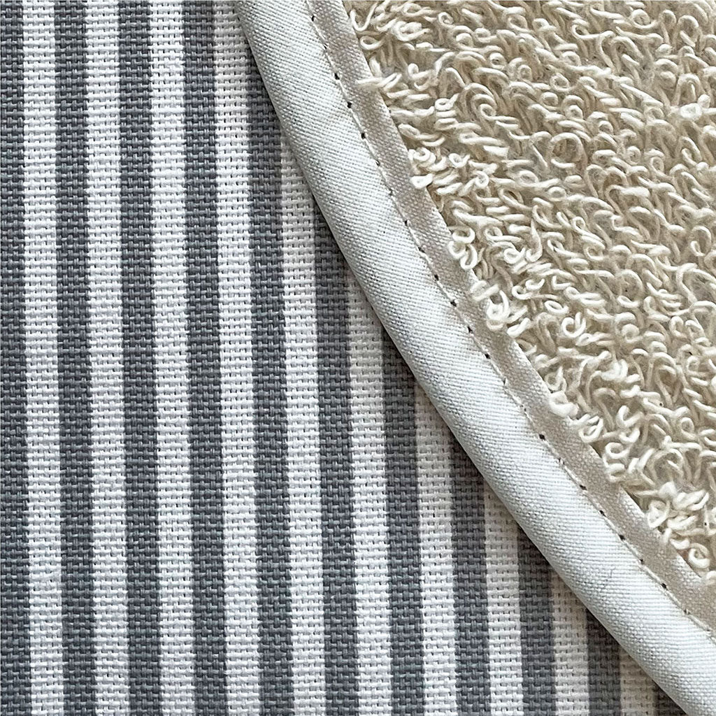 Chef Pad - Aga - Betty Twyford - Betty Twyford Bishops Grey Stripe chef pad for use with Aga cookers