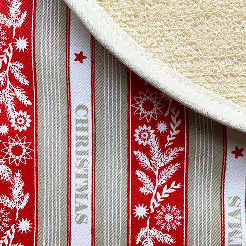 Chef Pad - Aga - Crisp and Dene - Crisp & Dene Christmas Stripe Chefs Pad for use with AGA Range cookers
