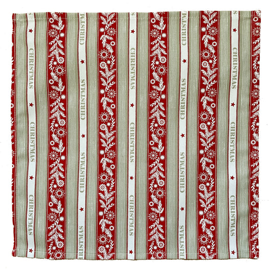 Napkins - Crisp and Dene - Set of 4 Napkins - Crisp & Dene Christmas Stripes
