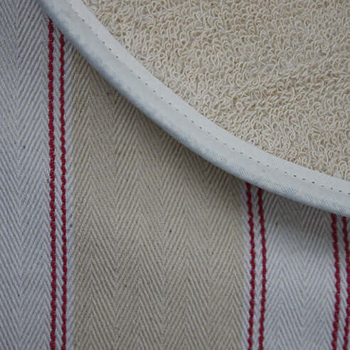 Chef Pad - Rayburn - Crisp and Dene - Pink Utility Stripe Hob Cover For Use With Rayburn Range Cooker