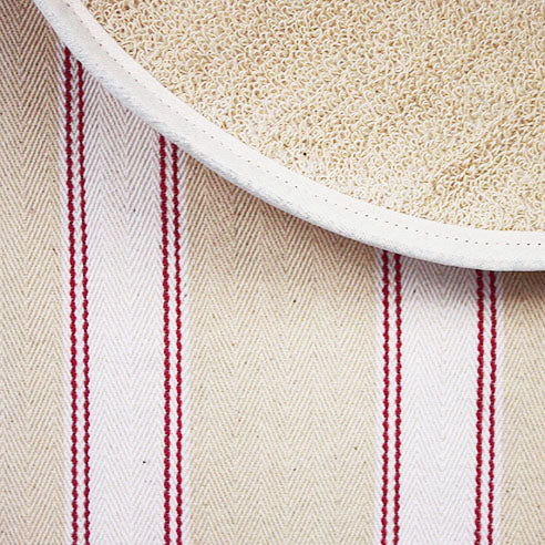 Chef Pad - Aga - Crisp and Dene - Pink Utility Stripe Hob Cover For Use With Aga Range Cookers