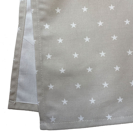 Crisp & Dene Warm Grey Tea Towel with White Stars